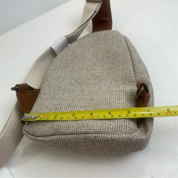 NEW Rossetti Julia Sling Bag Woven Backpack Brown Trim Crossbody
